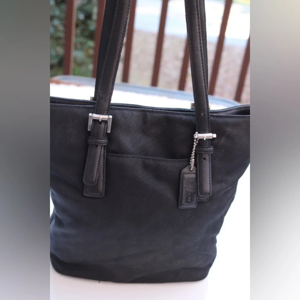 Vintage Coach twill fabric bag